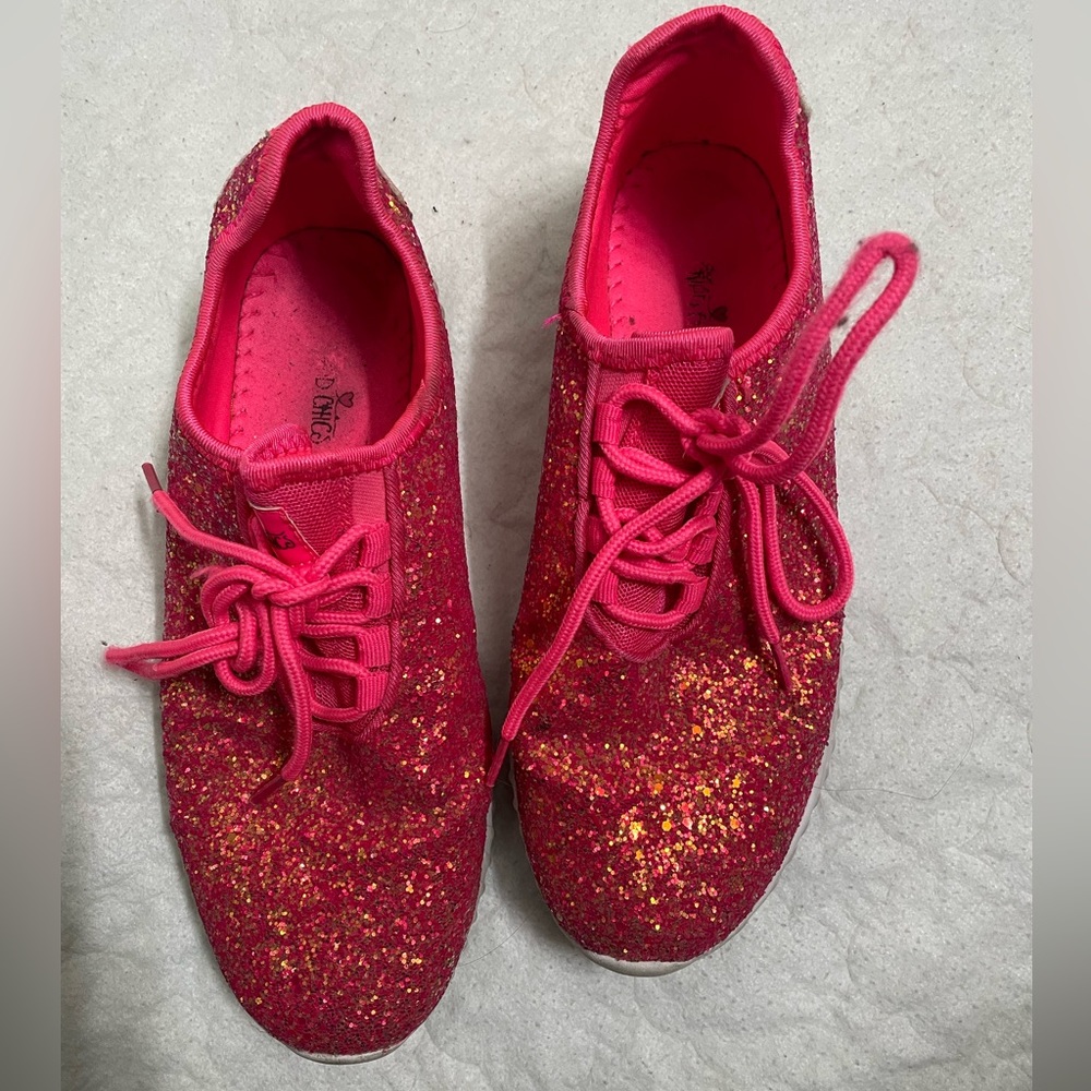 Hot Pink Glitter Bomb Sneakers Size 9